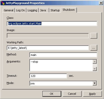 Shutdown tab in commons daemon GUI