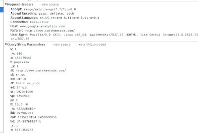 Example of analytics query parameter
