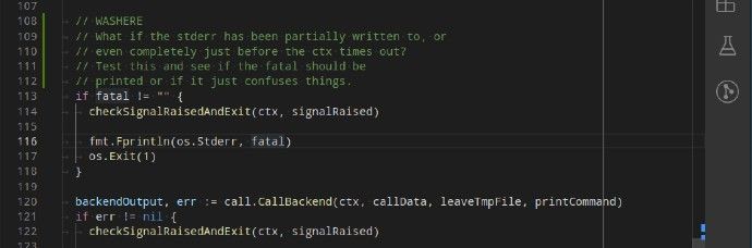 WASHERE comment shown in an editor